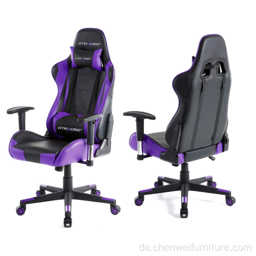 Ergonomischer Gaming -Stuhl mit hohem Rücken mit Kopfstütze